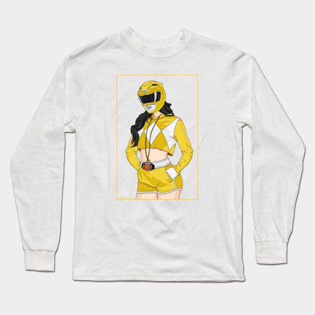 Yellow Ranger Casual Style Long Sleeve T-Shirt by Zapt Art